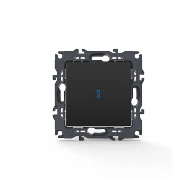 PRIME ΔΙΑΚΟΠΤΗΣ ΑΛΕΡΕΤΟΥΡ & LED ΛΥΧΝΙΑ ΕΛΕΓΧΟΥ ΜΕ ΚΛΙΠ ΠΛΑΣΤΙΚΟΣ MAT ΑΝΘΡΑΚΙ 1P 10AX 250VAC IP20 / 1000111005