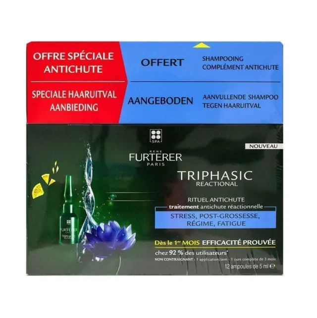 René Furterer Triphasic Promo Αγωγή κατά της Αντιδραστικής Τριχόπτωσης Serum 12 x 5ml & Τονωτικό Σαμπουάν 100ml