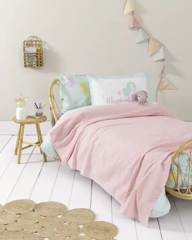 Κουβέρτα 160x240 Μονή Πικέ Nima Dune Pink 100% βαμβακερό