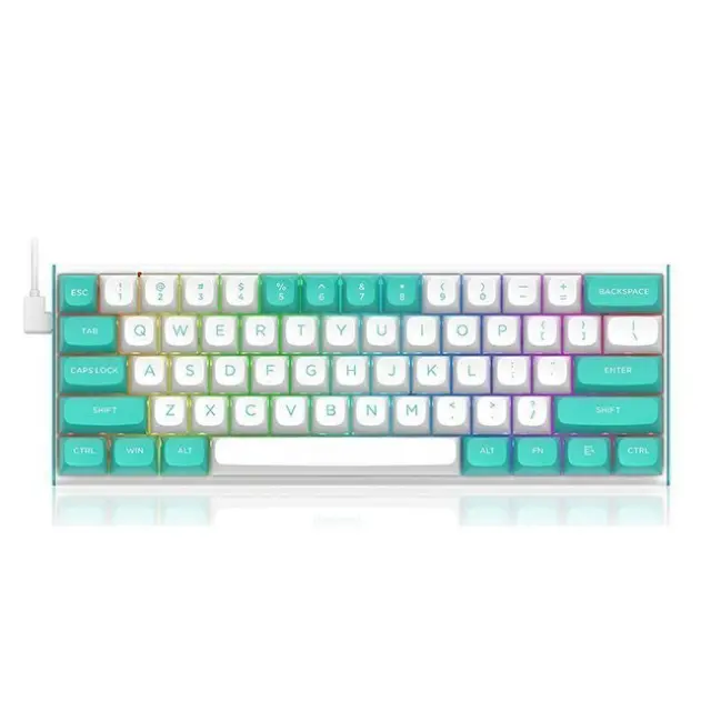 Redragon Gaming Keyboard K683WB RGB FIDD White / Green (K683WB-RGB)