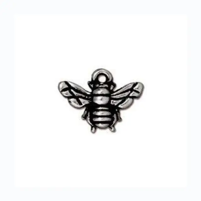 Μεταλλικό Διακοσμητικό 12x16mm - Μέλισσα - Ant. Silver - 2τεμ