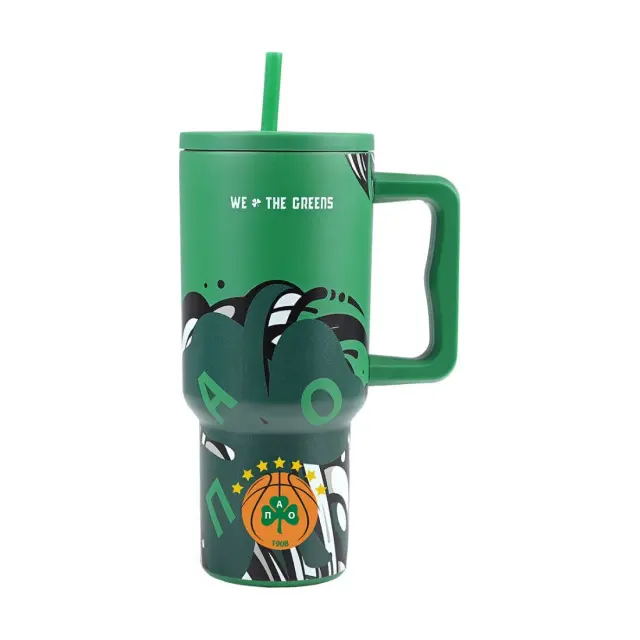 Estia Θερμός Straw Tumbler Xl Panathinaikos Bc Edition We The Greens 900Ml