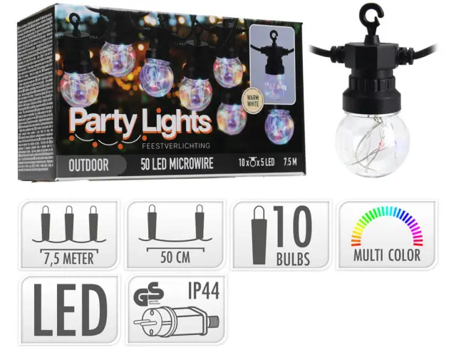 Διακοσμητικός Φωτισμός 10 LED , 7.5 Μέτρα - Πολύχρωμο LE2100100 2