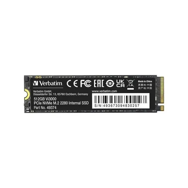 Verbatim Δίσκος SSD Vi3000 512GB M.2 NVMe PCIe 3.0 (49374)