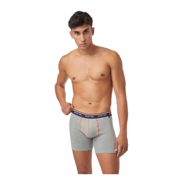 Minerva Ανδρικό Boxer Μακρύ Sporties Long Fit - Διπλό Πακέτο, Χρώμα Navy-Grey Mel. - S 2
