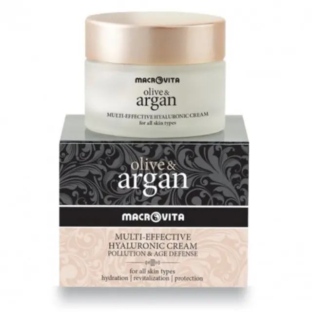 Macrovita Olive + Argan Multi- Effective Hyaluronic Cream Pollution + Age Defense 50ml (Κρέμα Προσώπου με Υαλουρονικό Οξύ)