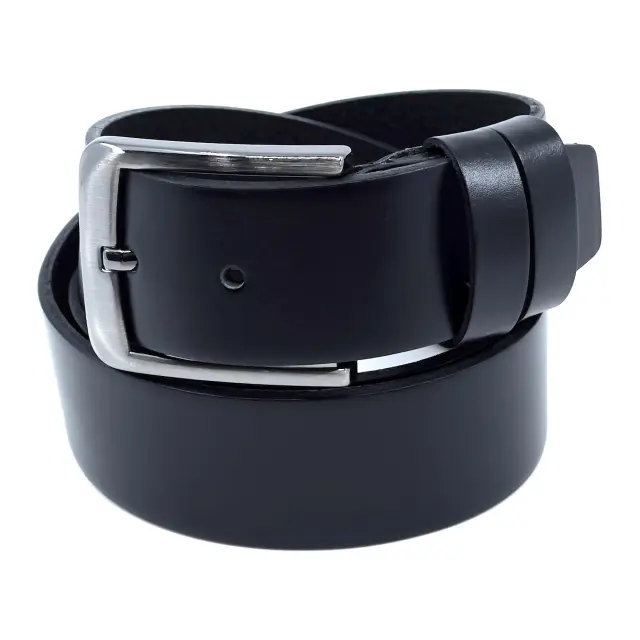 Μαύρη Δερμάτινη Ζώνη Full Grain 4 cm - 150cm