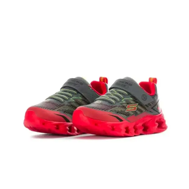 Skechers Boy's S Lights Vortex 2.0 Veltrox Γκρι - Κόκκινο 400605L-RDCC (Skechers) 3