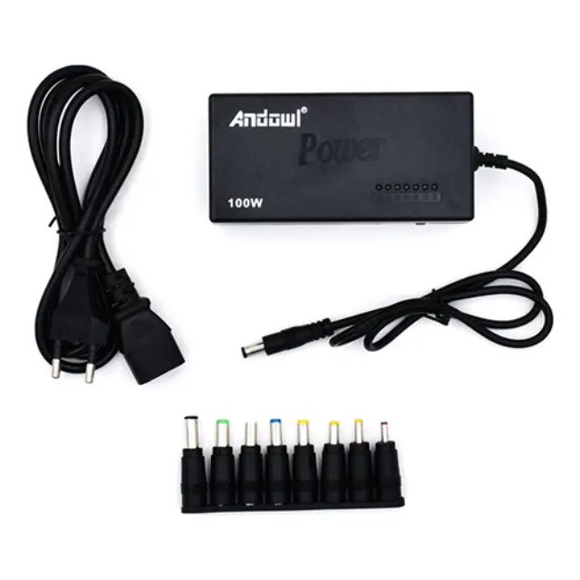 Andowl Q-A24 Universal Φορτιστής Laptop 100W 24V με Αποσπώμενο Καλώδιο Τροφοδοσίας και με σετ βυσμάτων