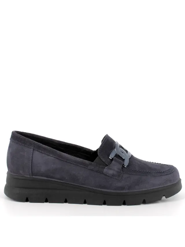 Imac Μοκασίνια-Loafers Γυναικείο δέρμα Nubuck Μπλέ IMA/855810 BLUE 3