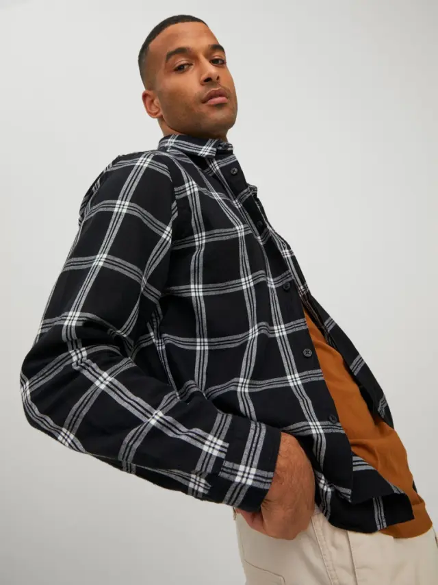 JJEGINGHAM TWILL SHIRT L/S NOOS Black 2