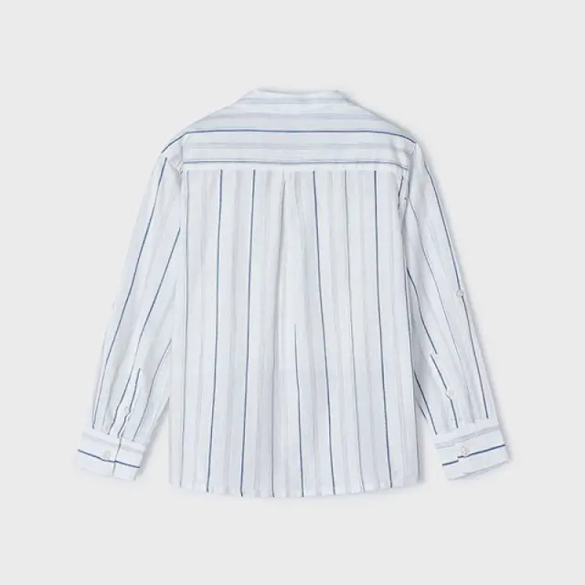 Mini 2 έως 10 ετών Πουκάμισο μακρυμάνικο ρίγες Better Cotton λευκό - 9Ε 3