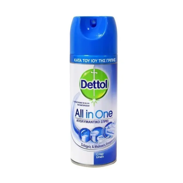 Dettol All In One Καθαριστικό Spray Γενικής Χρήσης με Απολυμαντική Δράση Crisp Linen 400ml 2