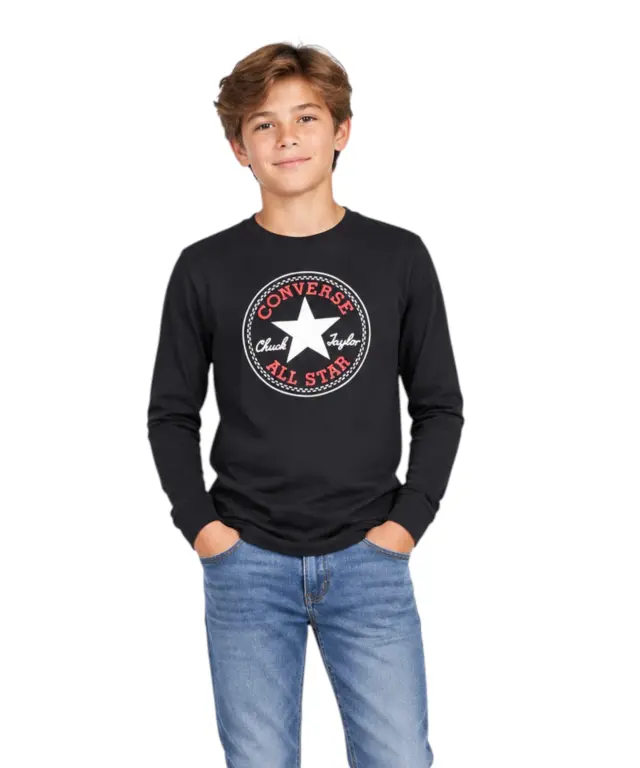 Converse - Παιδική Μακρυμάνικη Μπλούζα Chuck Patch Long Sleeve T-Shirt 966243-023 Μαύρο