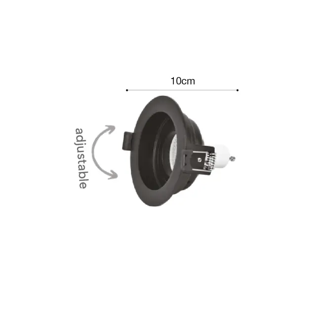 Inlight Downlight σποτ GU10 σε μαύρη απόχρωση (X00300B) 2
