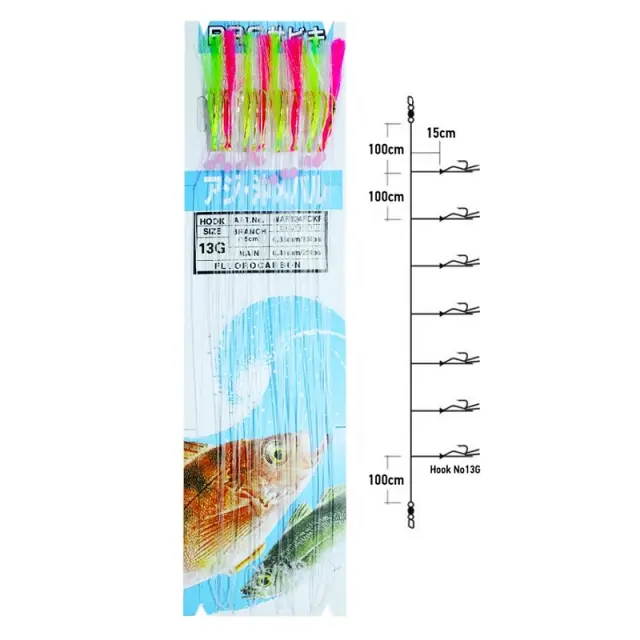 Yamashita WAF‑124FCKF τσαπαρί 12 αγκίστρια – Fluorocarbon No 0,33 / 0,41 mm