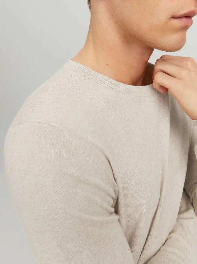 JJEEMIL KNIT CREW NECK NOOS Oatmeal 3