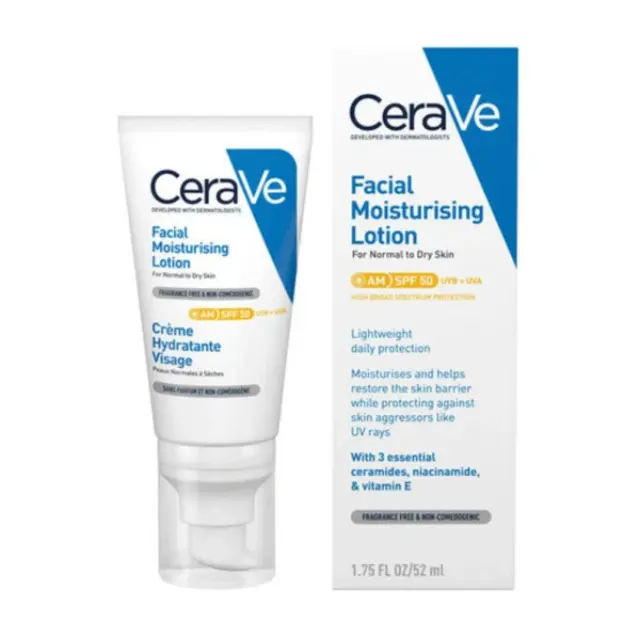 CeraVe AM Facial Moisturising Lotion Ενυδατική Κρέμα Προσώπου Ημέρας με Δείκτη Προστασίας SPF50 52ml