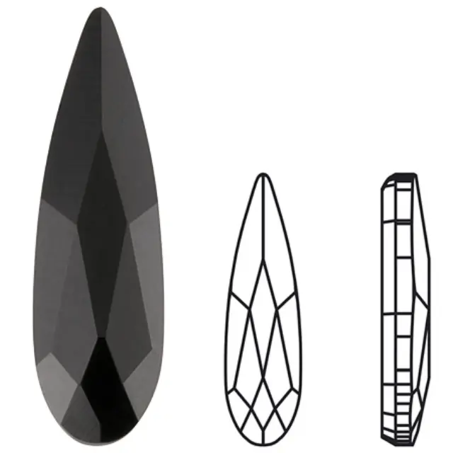 Swarovski 2304 Raindrop Jet 14mm - 4τεμ