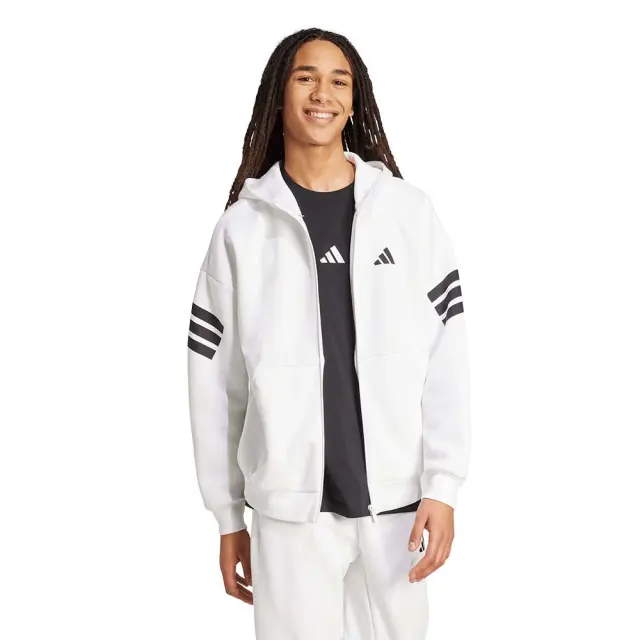 adidas Sportswear Men's Future Icons 3Stripes Full-Zip Hoodie Άσπρο JW7106 (adidas Sportswear) 3