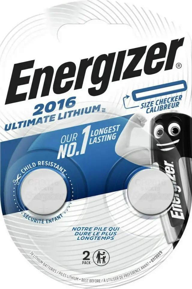 Energizer Ultimate Lithium CR2016 3V Μπαταρίες Ρολογιών 2τμχ