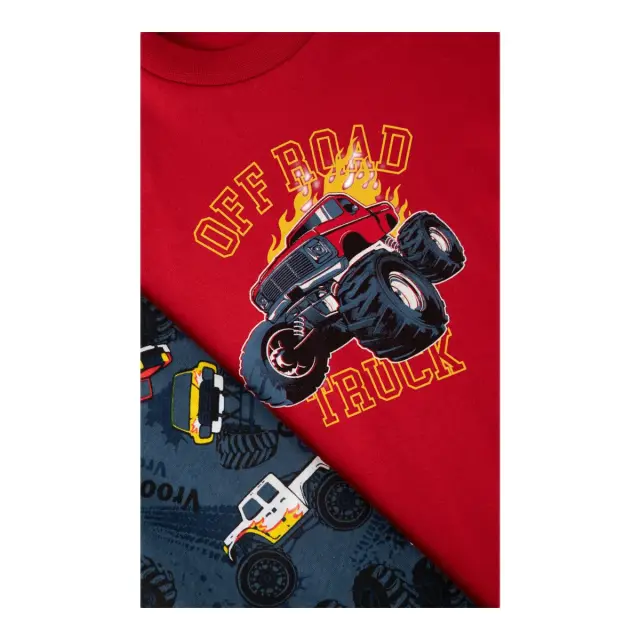 Minerva Παιδική Πυτζάμα Αγόρι Off Road, Χρώμα Red Chili 2