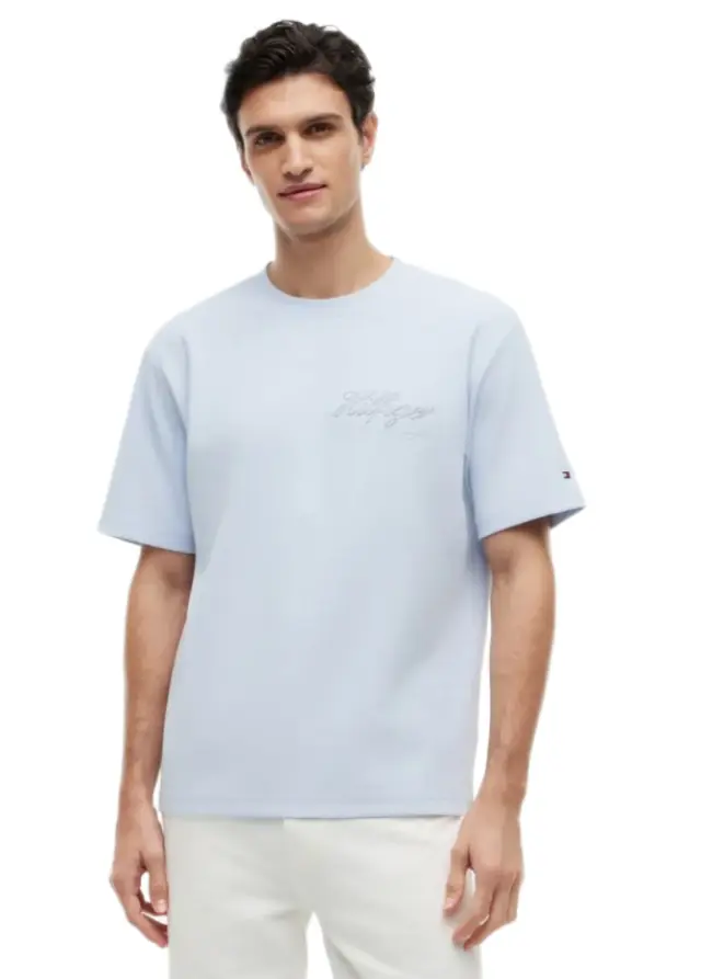 TommyHilfiger ανδρικό t-shirt με ζακάρ λογότυπο MW0MW43212-1
