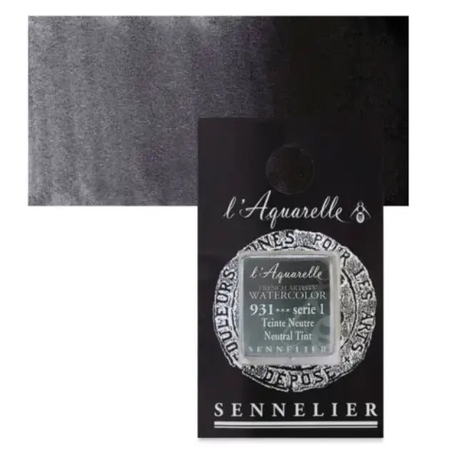 Χρώμα Ακουαρέλας Sennelier l Aquarelle Half Pan - 931 Neutral Tint