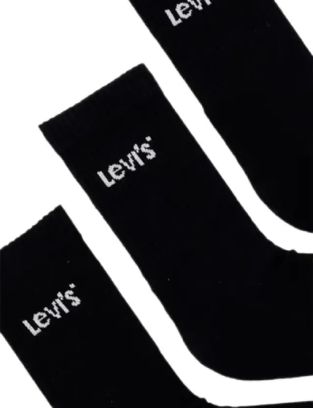 Levi's Uni Regular Cut Orange Tab Socks Μαύρο Black 2
