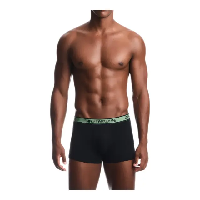 Emporio Armani Ανδρικό Boxer Logo Waistband - Τριπλό Πακέτο, Χρώμα Μαύρο-Μαύρο-Μαύρο 2