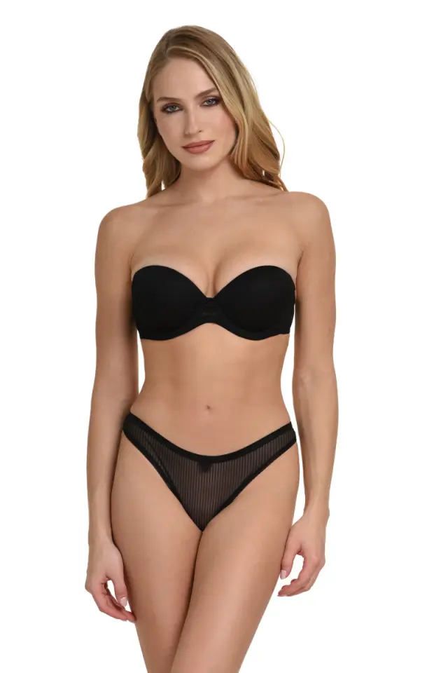 Miss Rosy Linea Στράπλες Σουτιέν Με Ενίσχυση Μαύρο - 75B