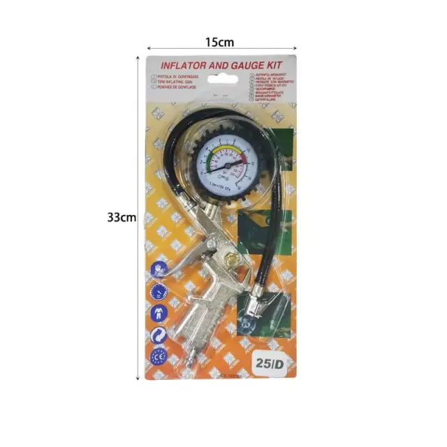 Πιστόλι αέρος ελαστικών με μανόμετρο - Inflator and gauge kit 58072 2