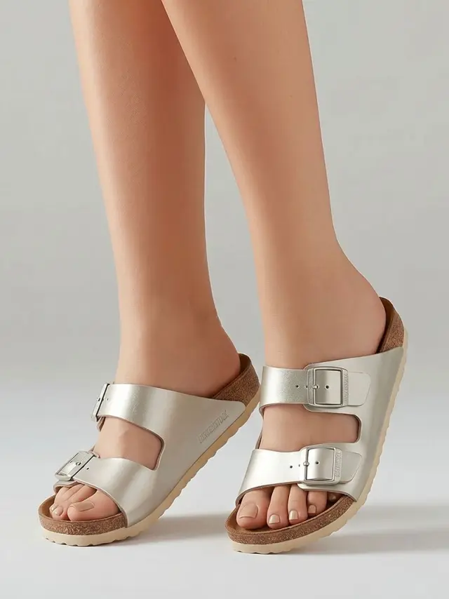 Birkenstock Πέδιλα Γυναικείο Birko-Flor(ανθεκτικό υλικό της Birkenstock-επιτρέπει την επαφή με το νερό) Χρυσό BIR/ARIZONA ELECTRIC 1014840 M/GOLD 2