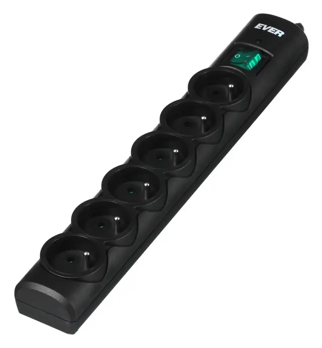 Ever OPTIMA surge protector 1.5 m (6 x UTE 10 A black) (T-LZ08-OPT015-0000)