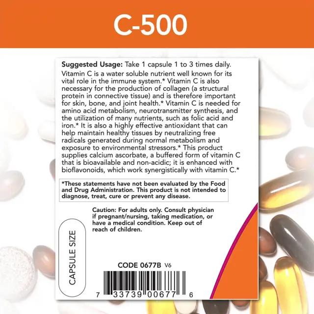 Now Foods Vitamin C-500 Calcium Ascorbate-C 3