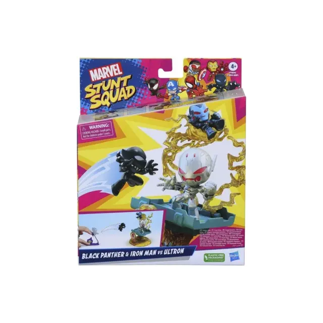 Hasbro Marvel Stunt Squad Villain Knockdown Black Panther and Ironman vs Ultron F7814 / F7834