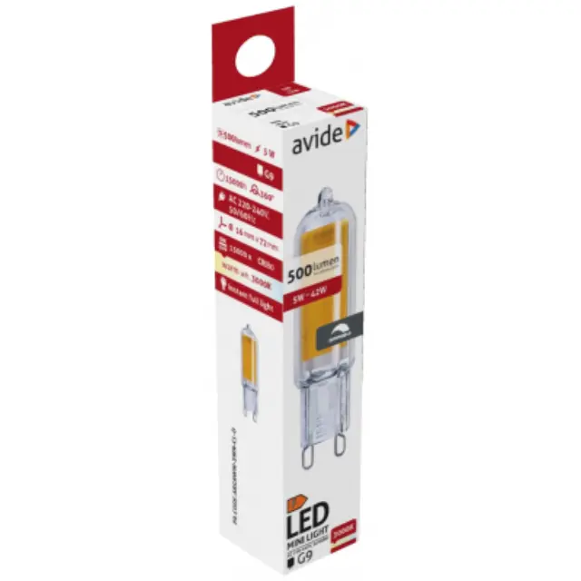 Avide LED 5W G9 COB WW 3000K Ντιμαριζόμενο 15.001.2046