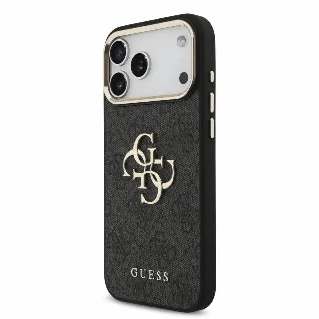 Guess PU 4G Metal Logo Strap Case for iPhone 18 Pro Max Black 3