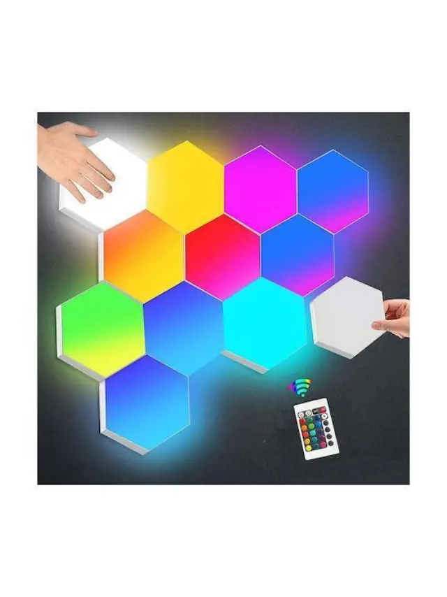 Hex On Διακοσμητικό Φωτιστικό με Φωτισμό RGB Hexagon LED Πολύχρωμο 3