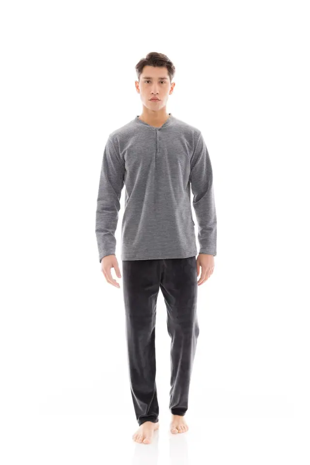 WN-M636 - Grey - PYJAMA VELVET STIPE
