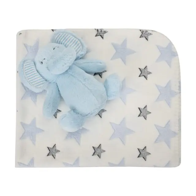Lorelli Σετ Δώρου Κουβέρτα Αγκαλιάς 75*90cm Blue Elephant 10340182501 2