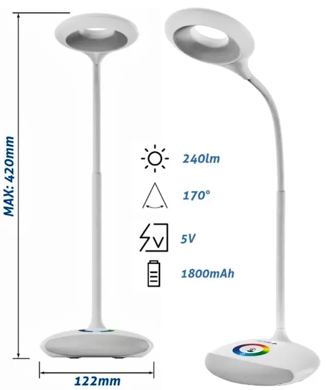 Avide LED Φωτιστικό Γραφείου RGB Άσπρο 4W 15.001.0493