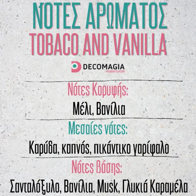 Άρωμα για κερί και σαπούνι 50ml, Tobaco and Vanilla 2