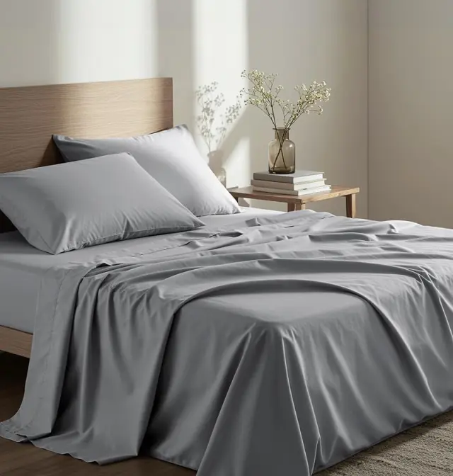 Μαξιλαροθήκες ζεύγος 52x72 Unicolors Medium Gray βαμβακερό nima