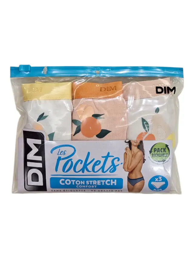 Dim Σλιπ Βαμβακερά Les Pockets Fruitti 3 τεμάχια - L