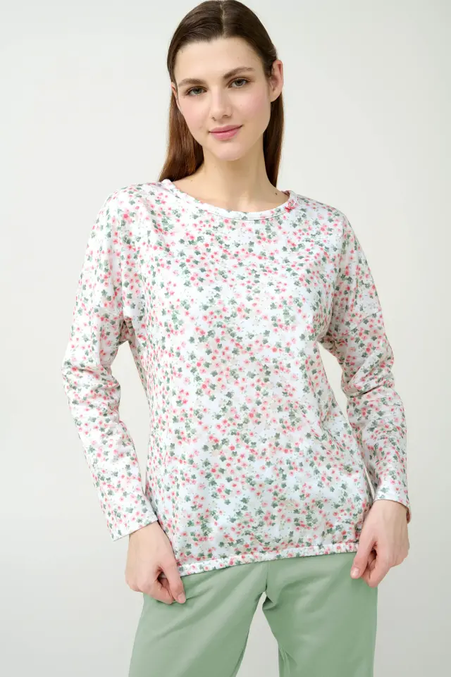 Χειμερινή Γυναικεία Πυτζάμα Φούτερ Vamp 23252 GREEN FROSTY 3