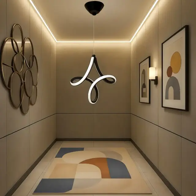 Stewehome Κρεμαστό Φωτιστικό Αστέρι Μαύρο LED Ισχυρού Λευκού Φωτισμού 25x25x90 cm