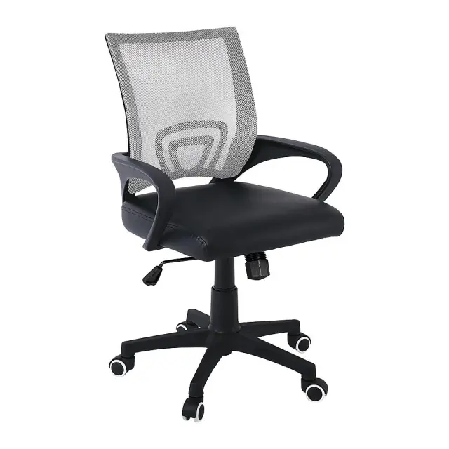 Πολυθρόνα Γραφείου BF2101-P Μαύρο/Γκρι Mesh/PVC/PU 60x54x84/94cm