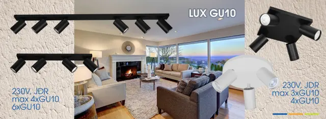 Φωτιστικό με 4 Σποτ - Ράγα Lux Λευκή -4XGU10 SP711-4L VIV004561 3