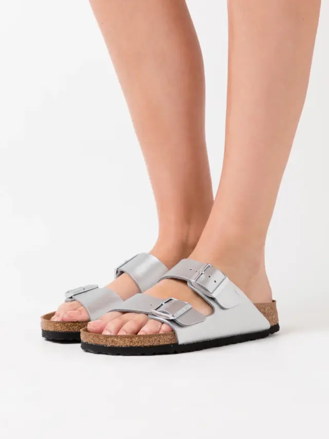 Birkenstock Πέδιλα Γυναικείο Birko-Flor(ανθεκτικό υλικό της Birkenstock-επιτρέπει την επαφή με το νερό) Ασημί BIR/ARIZONA 1012283 SILVER 2